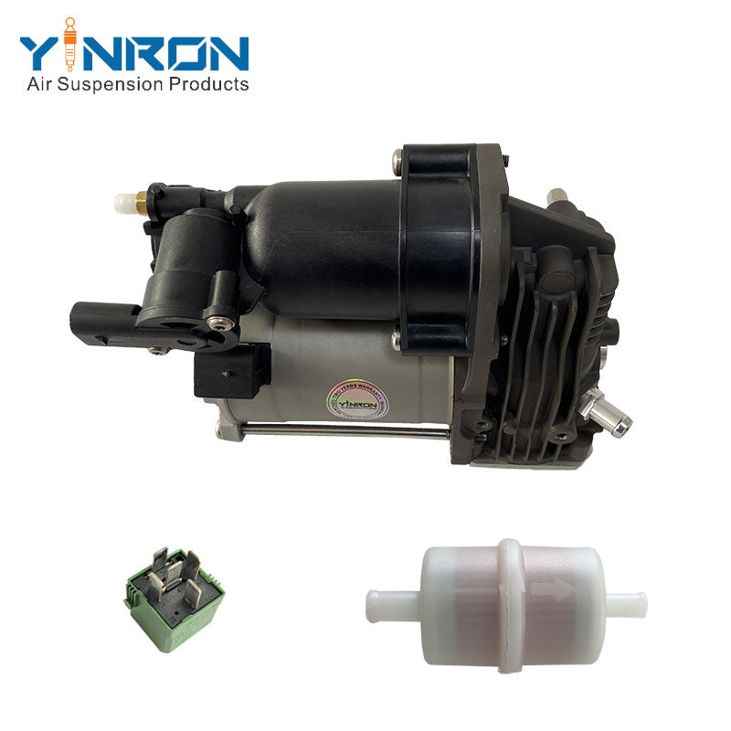 Full front view of Mercedes Benz V class VITO W639 air suspension compressor pump (A6393200204) with Relay & Air Filter