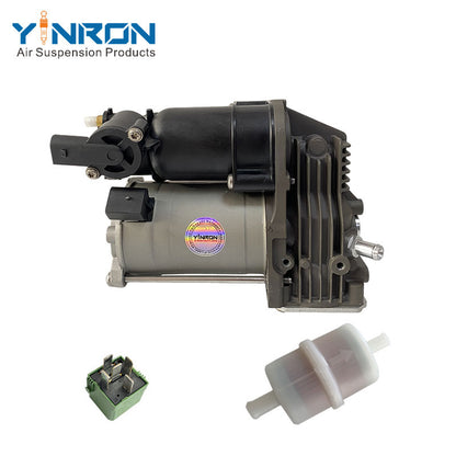 Vertical top view of Mercedes Benz V class VITO W639 air suspension compressor pump (A6393200204) with Relay & Air Filter