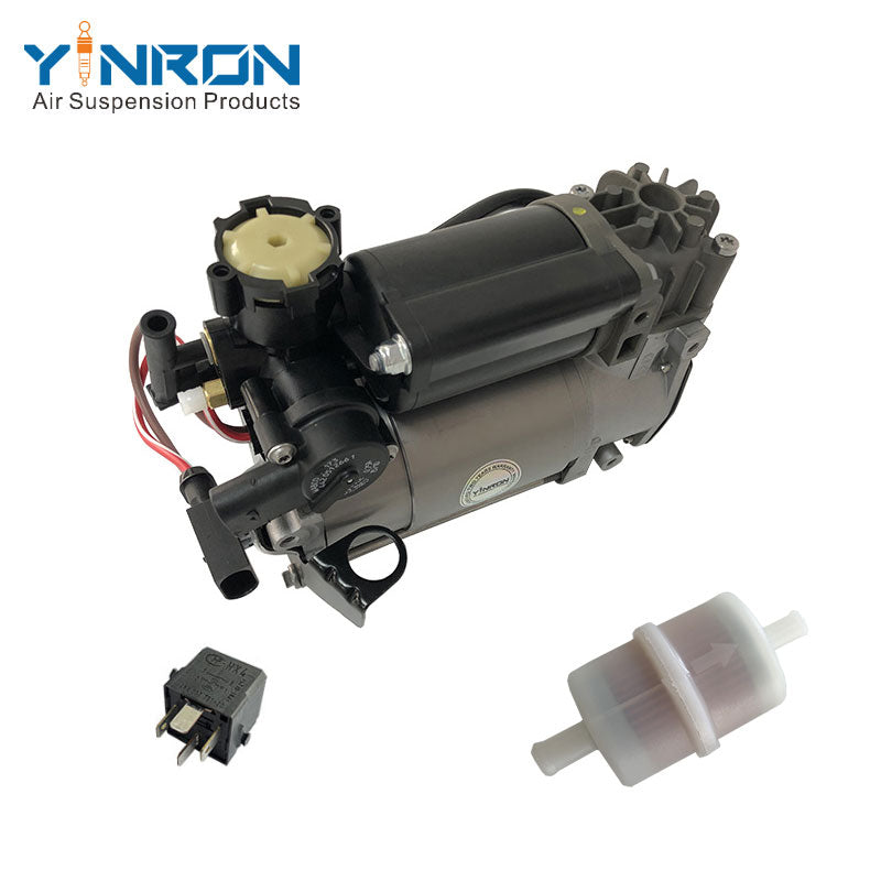 Full front view of Mercedes‑Benz W220 W211 C219 air suspension compressor pump A2113200304 with relay & air filter