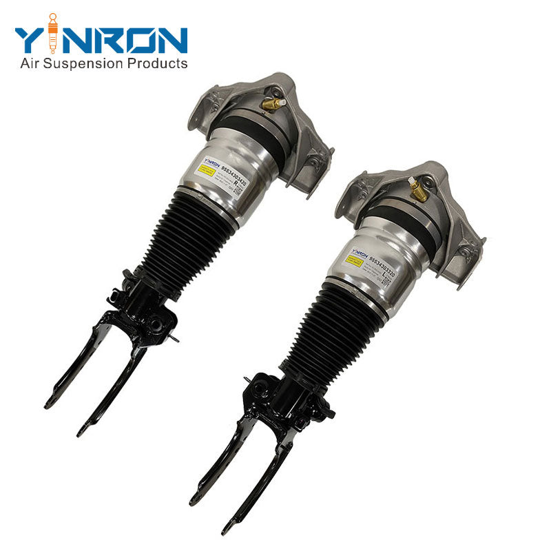 A pair of new YINRON front air shock absorbers (L+R) for Porsche Cayenne 955, designed for direct plug-and-play installation.