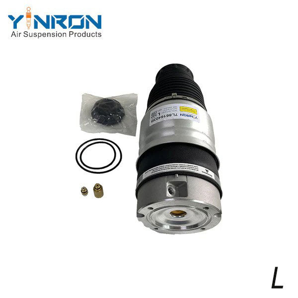 Main front eye-level view of Porsche Cayenne 955 front left air suspension spring (95535840300)