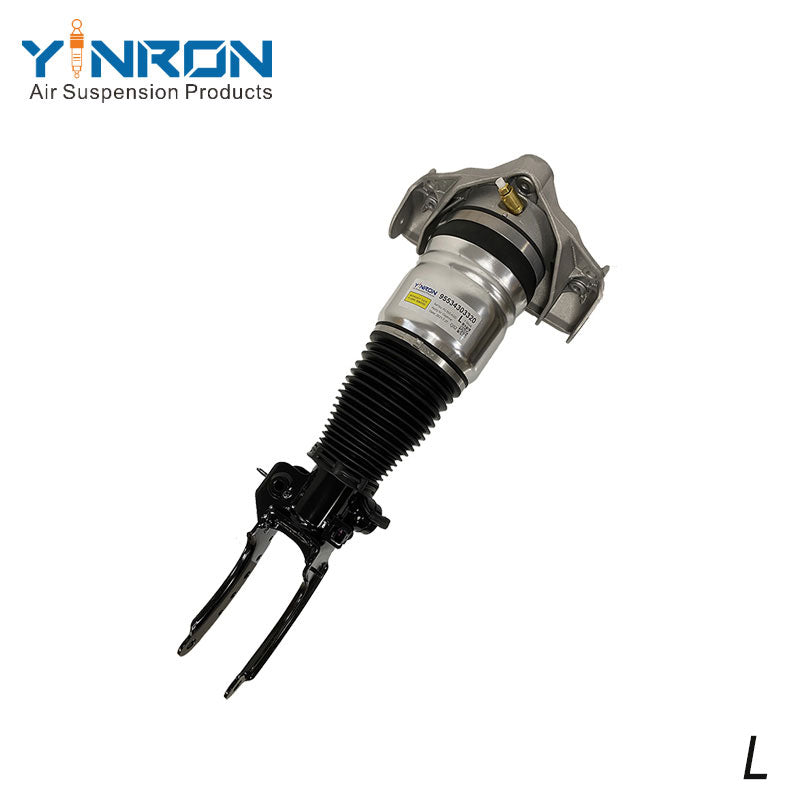 45-degree angle of Porsche Cayenne 955 Front Left air shock absorber featuring active PASM damping control, replacement for 95534303320.