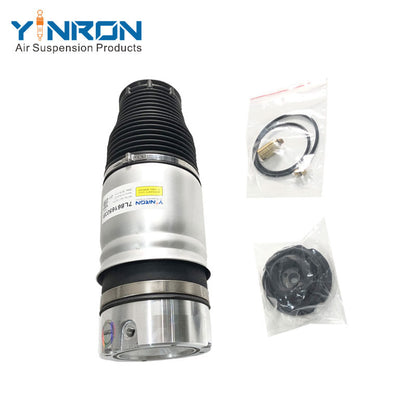 Top vertical view showing the mounting plate of Porsche Cayenne I 955 rear air suspension spring (95535850300)