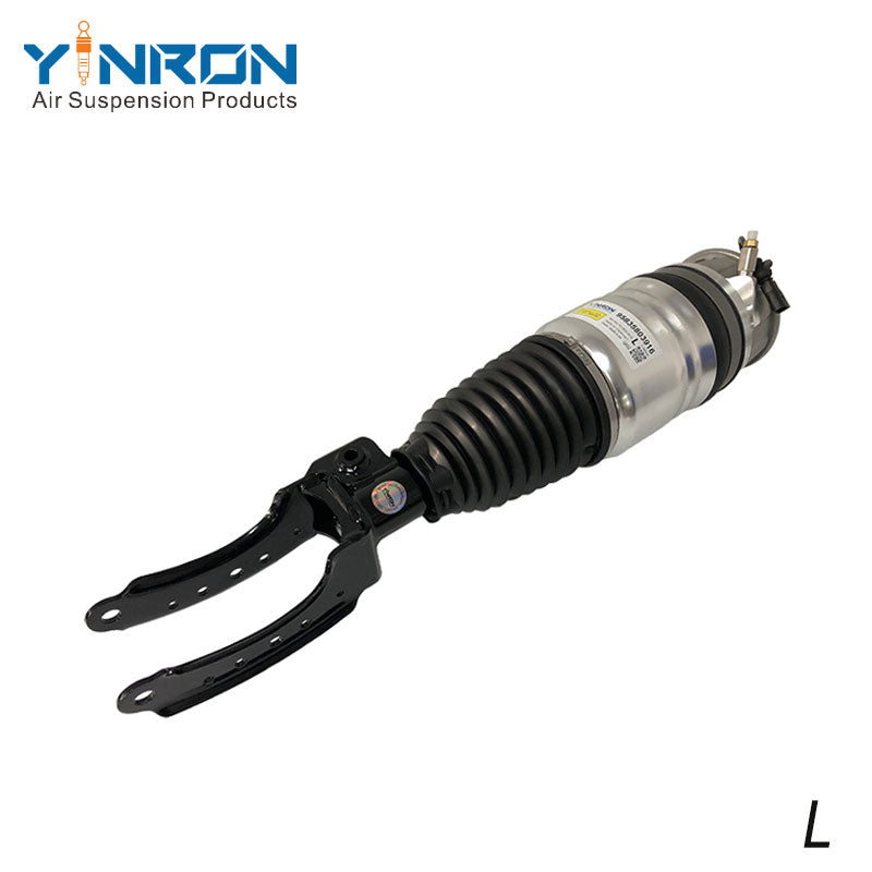 Side profile view of Porsche Cayenne 958 front left air suspension strut (95835803916)