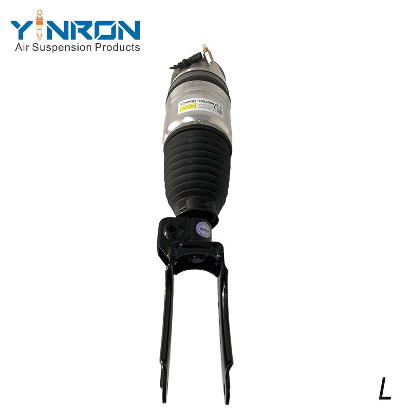 Vertical top-down view of Porsche Cayenne 958 front left air suspension strut (95835803916)