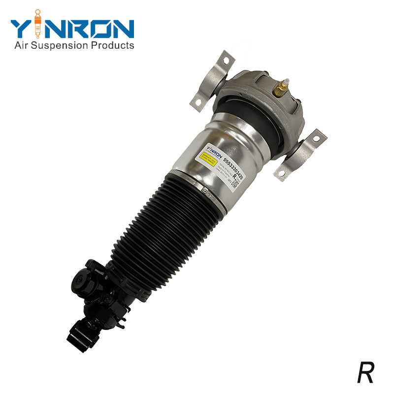 45° angled view of Right Rear Air Suspension Strut for Porsche Cayenne I 955 (2002-2010) with PASM Active Damping, OE 95533303420