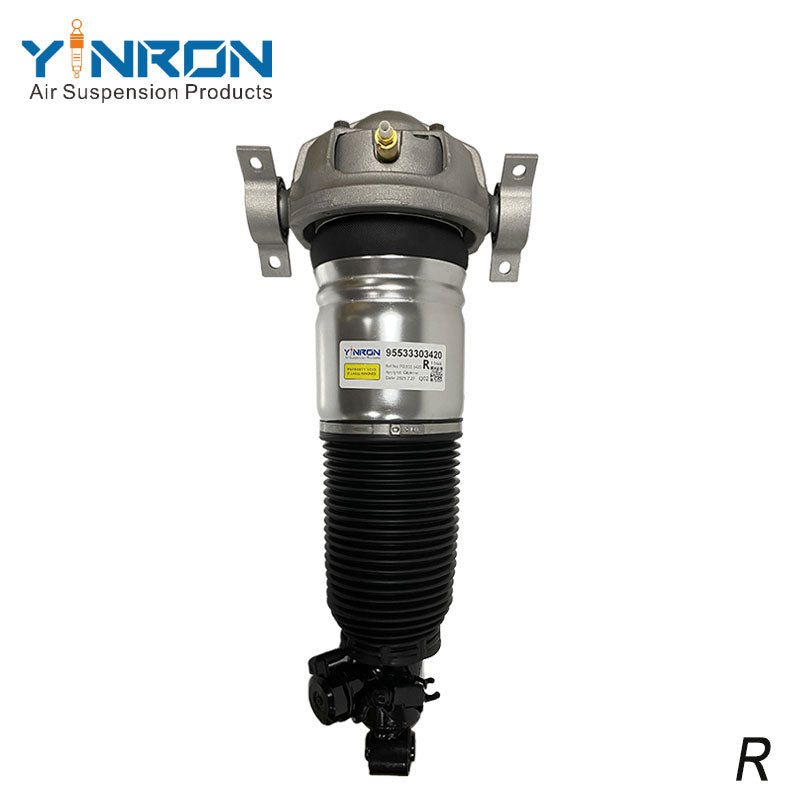 Top-down vertical view of Right Rear Air Suspension Strut for Porsche Cayenne I 955 (2002-2010) with PASM Active Damping, OE 95533303420