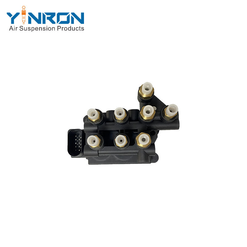 Top flat view for Porsche Cayenne III 9YA air suspension valve block (958616013A)