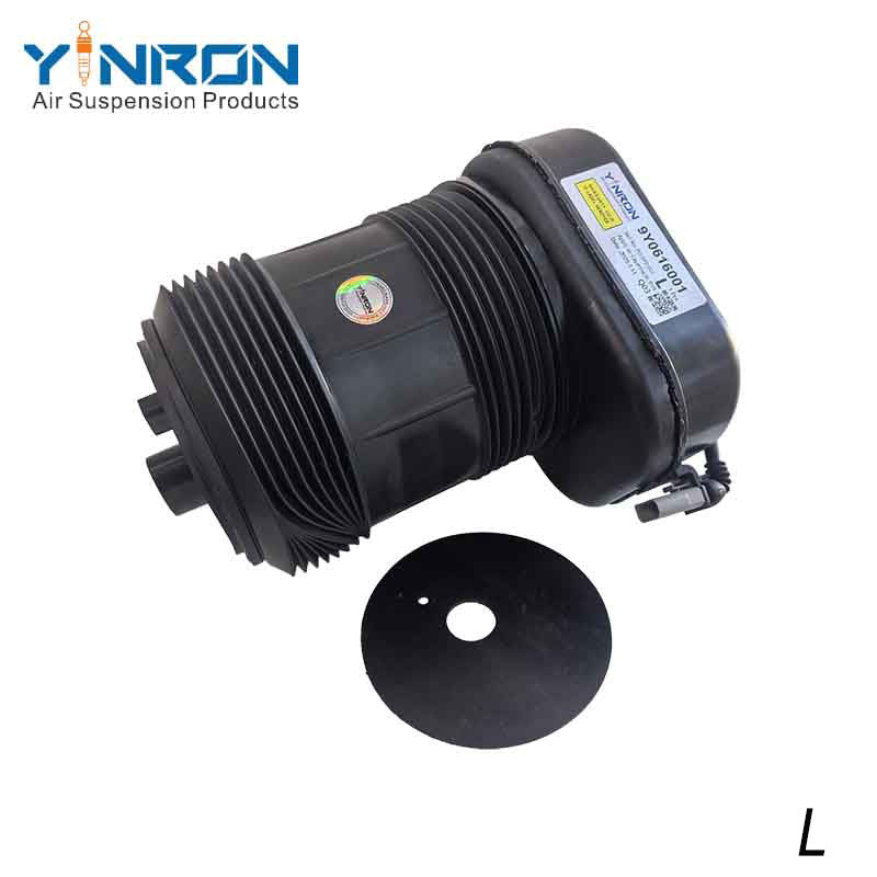 45-degree perspective view of Porsche Cayenne III 9YA rear left air suspension spring (9Y0616001)