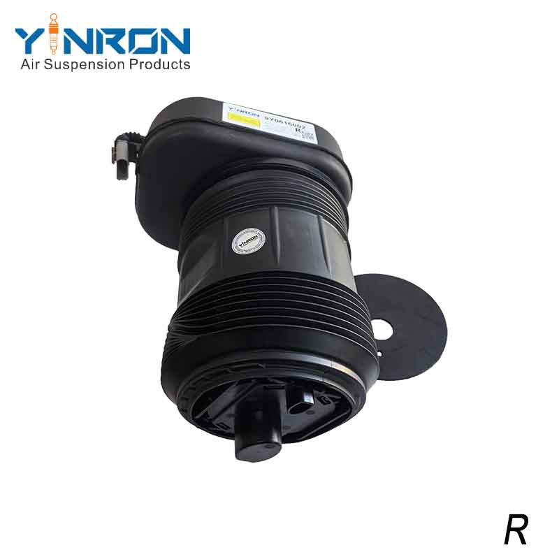 Top-down vertical view of Porsche Cayenne III 9YA rear right air suspension spring (9Y0616002)