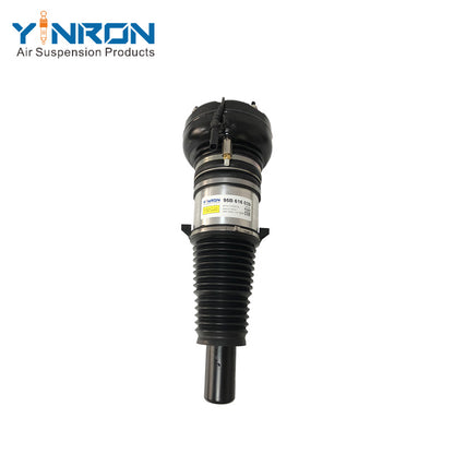 Top down vertical overhead view of Porsche Macan 95B front left PASM air suspension strut (95B616039)