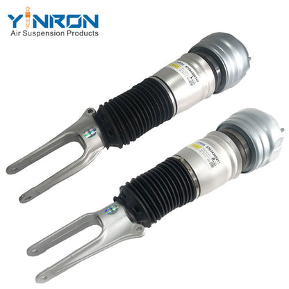Full pair side view of Porsche Panamera 970 front air suspension strut 97034305117 & 97034305217 with PASM