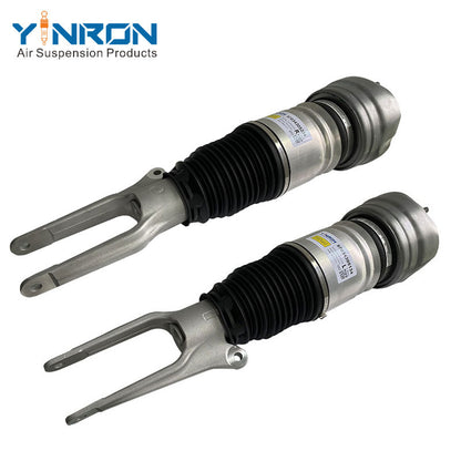 Full side view of Porsche Panamera 970 front air suspension strut pair (97034305134 & 97034305234)
