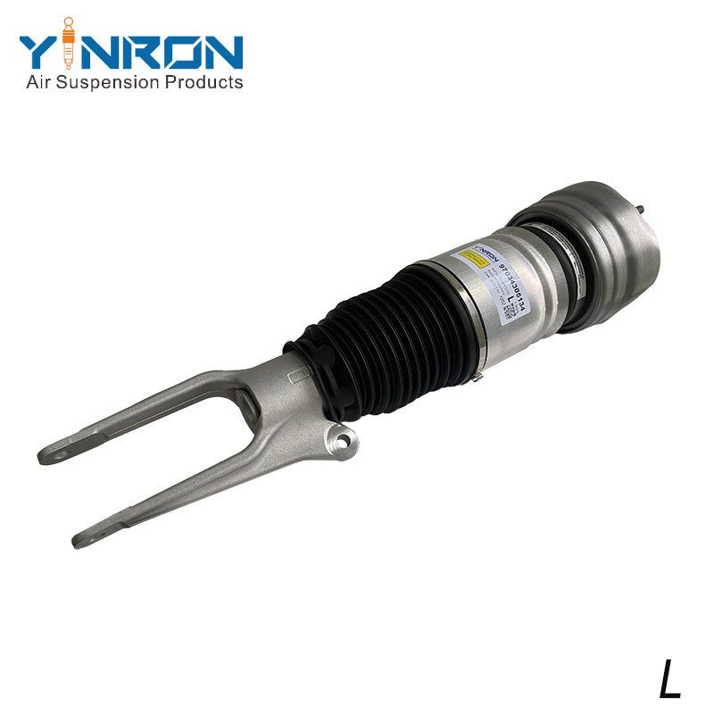 Full 45 degree view of Porsche Panamera 970 front left air suspension strut (97034305134)