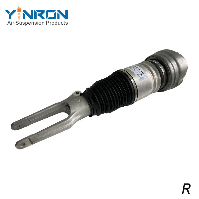 Full 45 degree view of Porsche Panamera 970 front right air suspension strut (97034305234)