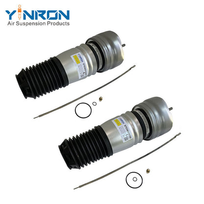 Pair view of Porsche Panamera 970 G1 front left & right air suspension springs (97034315100 & 97034315200)