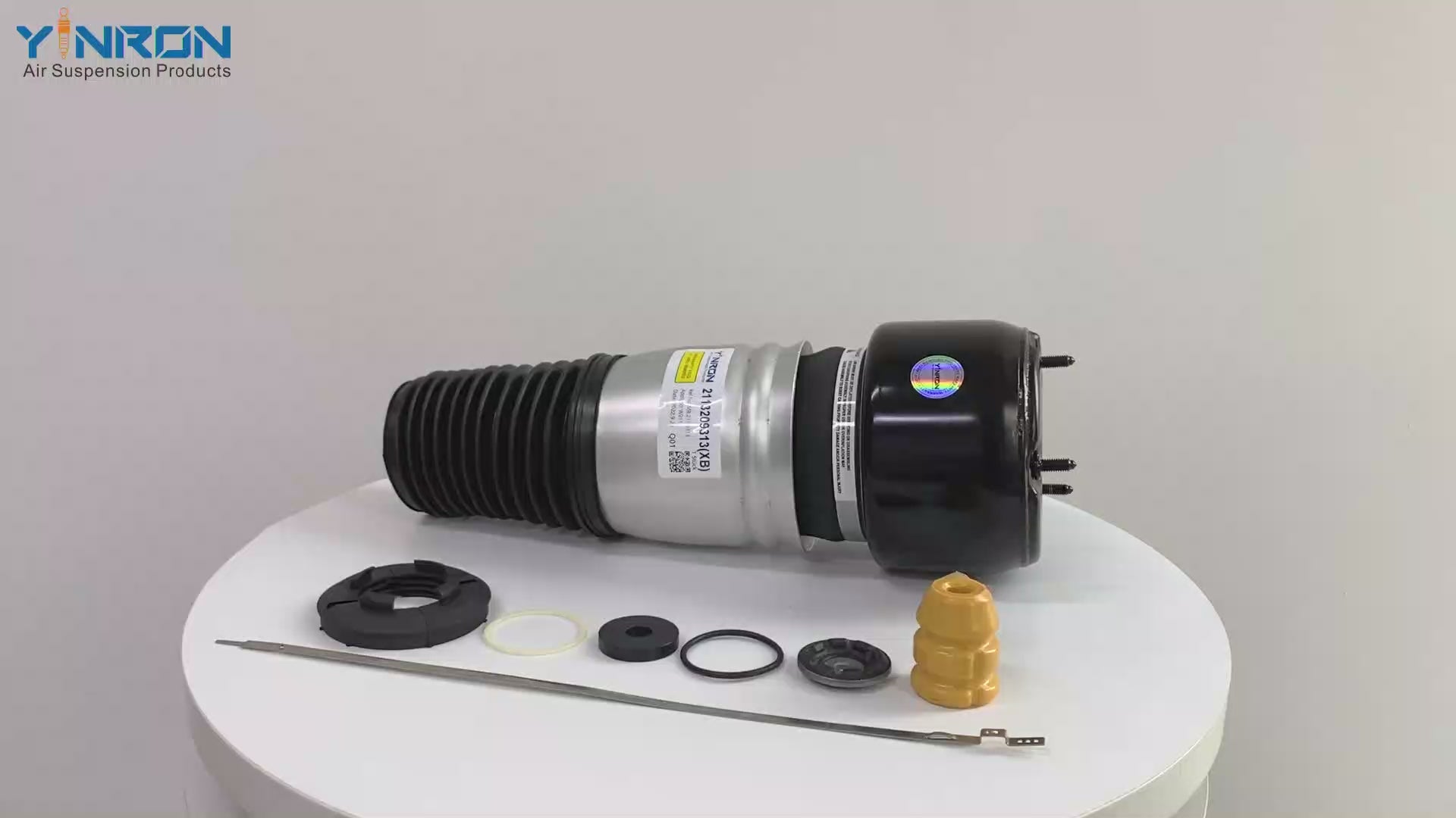 360 rotation view video of Mercedes W211 C219 front air suspension spring A2113209313, A2113209413