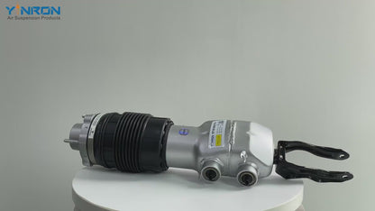 360 rotating view video of Porsche Panamera 971 front left PASM air suspension strut OEM 971616037G, full all-angle product rotation display