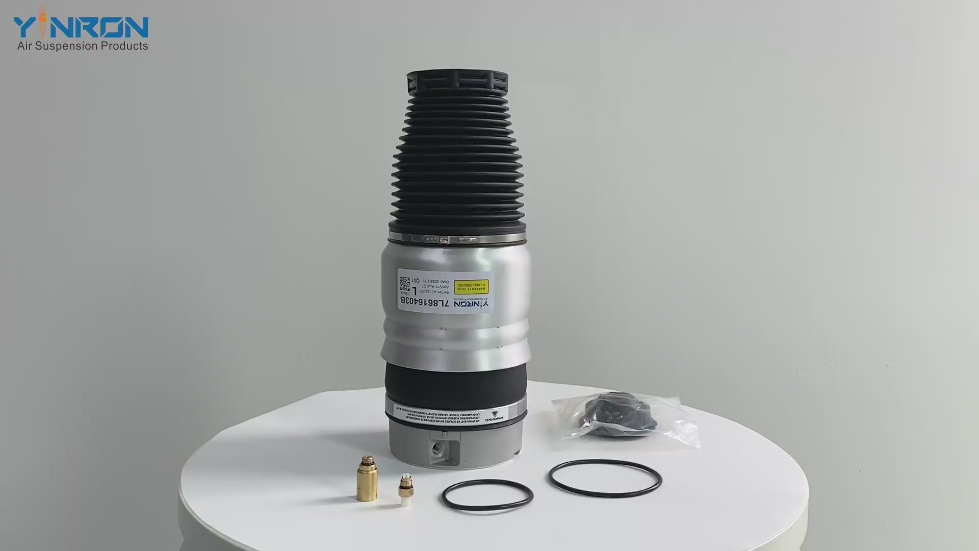 360 degree full rotation display video for VW Touareg I 7L front air suspension spring pair OEM 7L6616403B