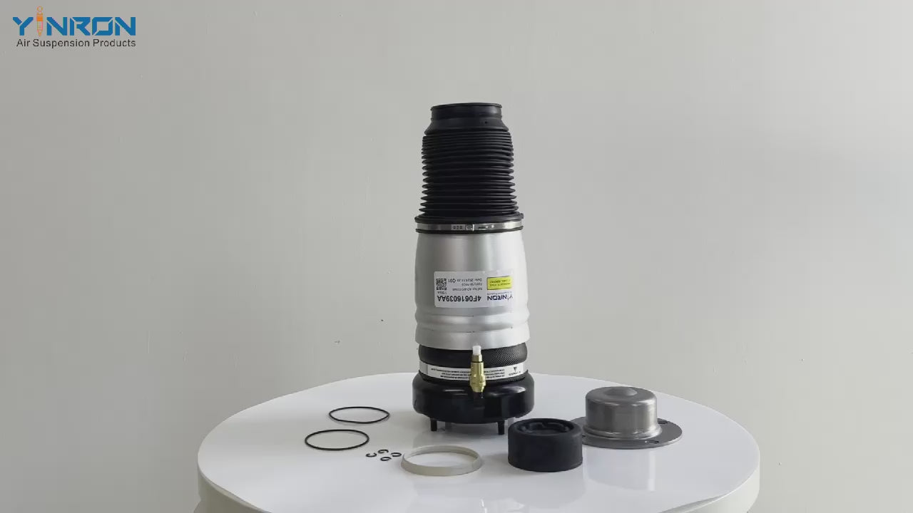 360-degree rotation video showcasing the build quality for Audi A6 C6 4F front air suspension spring (4F0616039AA and 4F0616040AA)