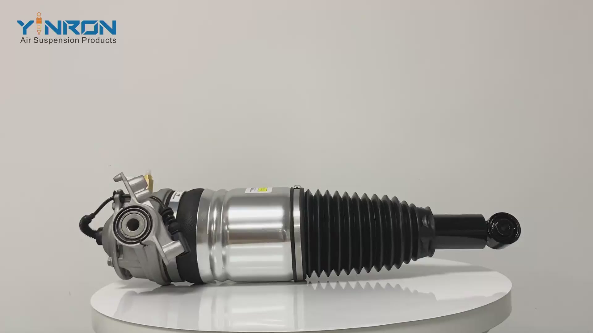 Porsche Cayenne 958 rear Right air suspension strut 360-degree view video showing PASM damping