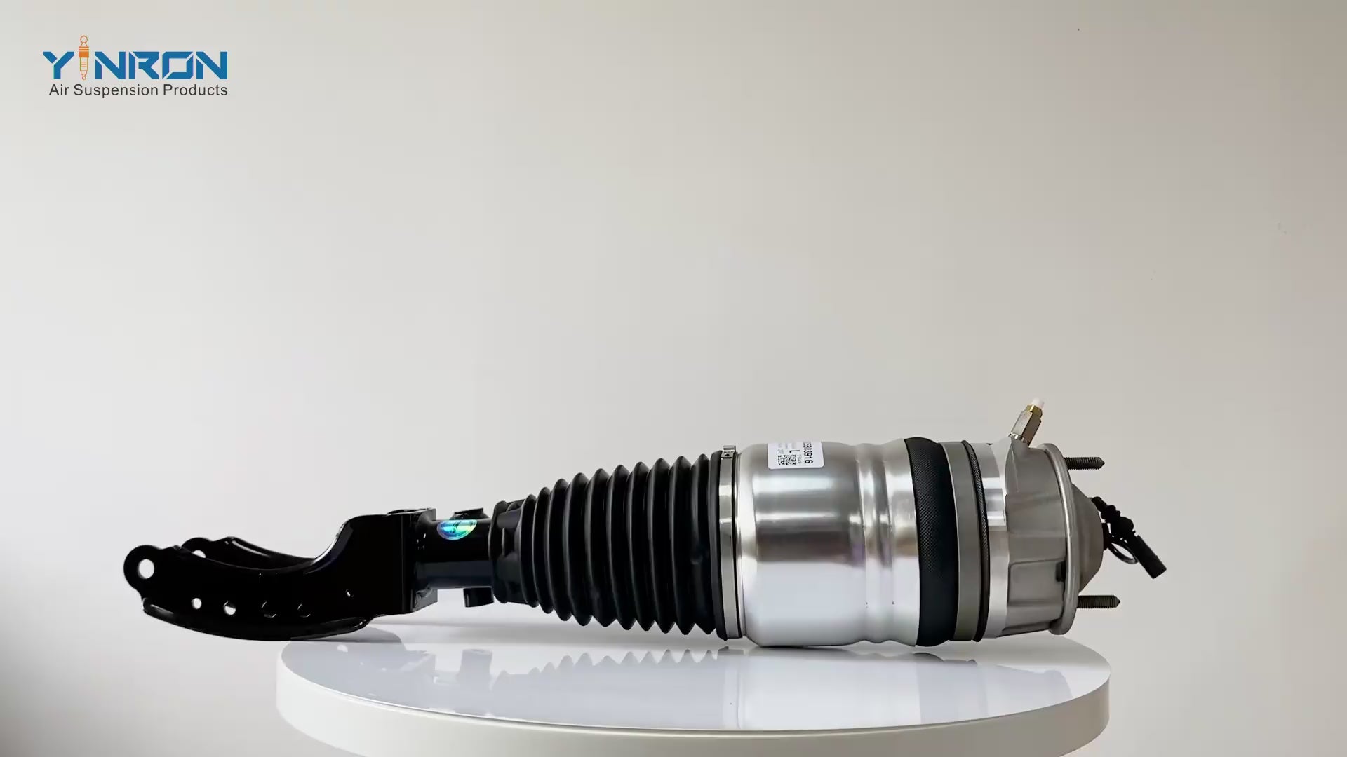 Porsche Cayenne 958 front Left air suspension strut 360-degree view video showing PASM damping