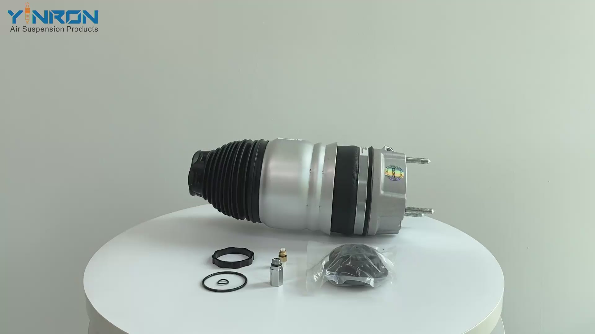 Full 360 rotation view video of VW Touareg II 7P front air suspension spring (7P6616404G)