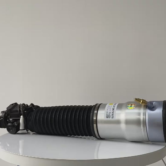 360-degree rotation video showcasing the build quality for BMW 7-Series F01 F02 rear left air suspension strut with EDC (37126796929)
