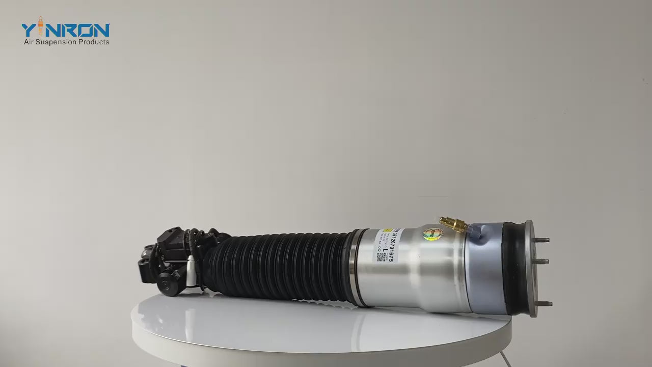 360-degree rotation video showcasing the build quality for BMW 7-Series F01 F02 rear left air suspension strut with EDC (37126796929)