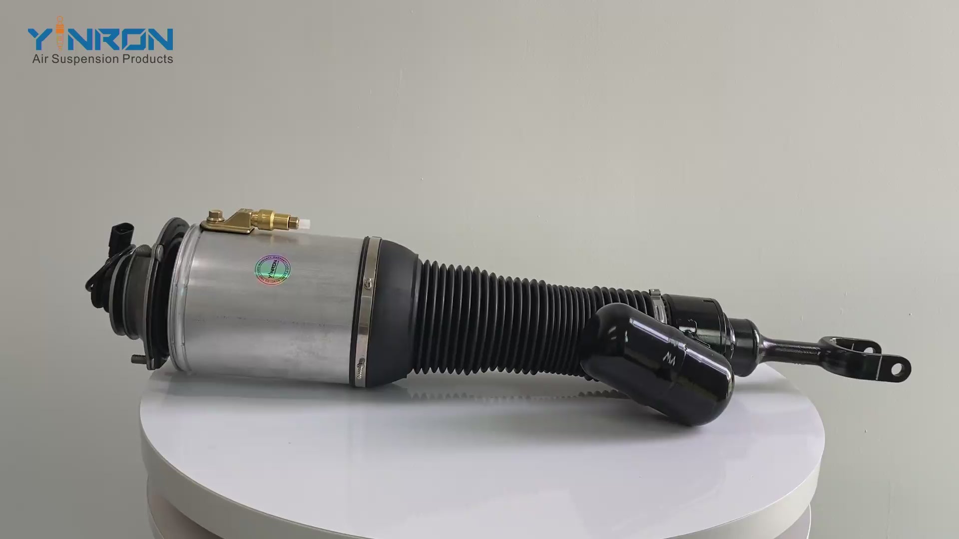 360-degree rotation video showcasing the build quality for Bentley Continental GT GTC & Flying Spur front right air suspension strut (3W5616040L)