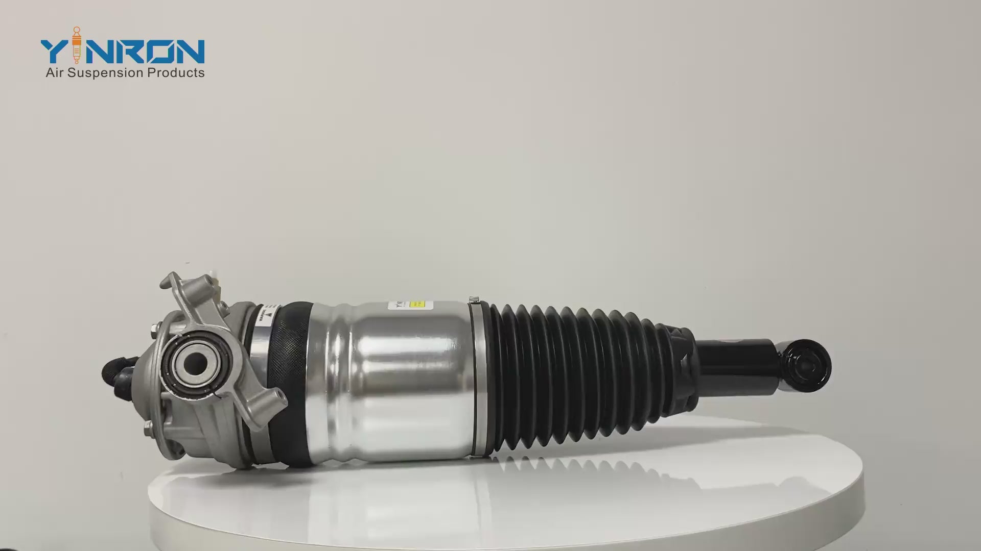 Porsche Cayenne 958 rear Left air suspension strut 360-degree view video showing PASM damping
