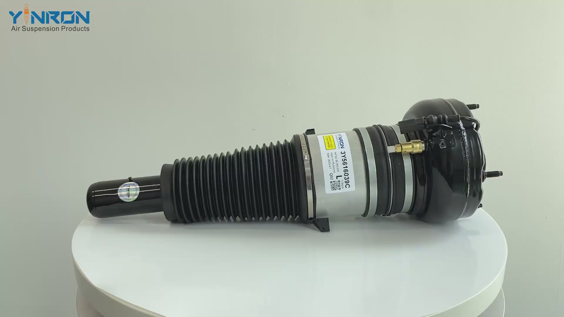 360-degree rotation video showcasing the build quality for Bentley Mulsanne front left air suspension strut (3Y5616039C)