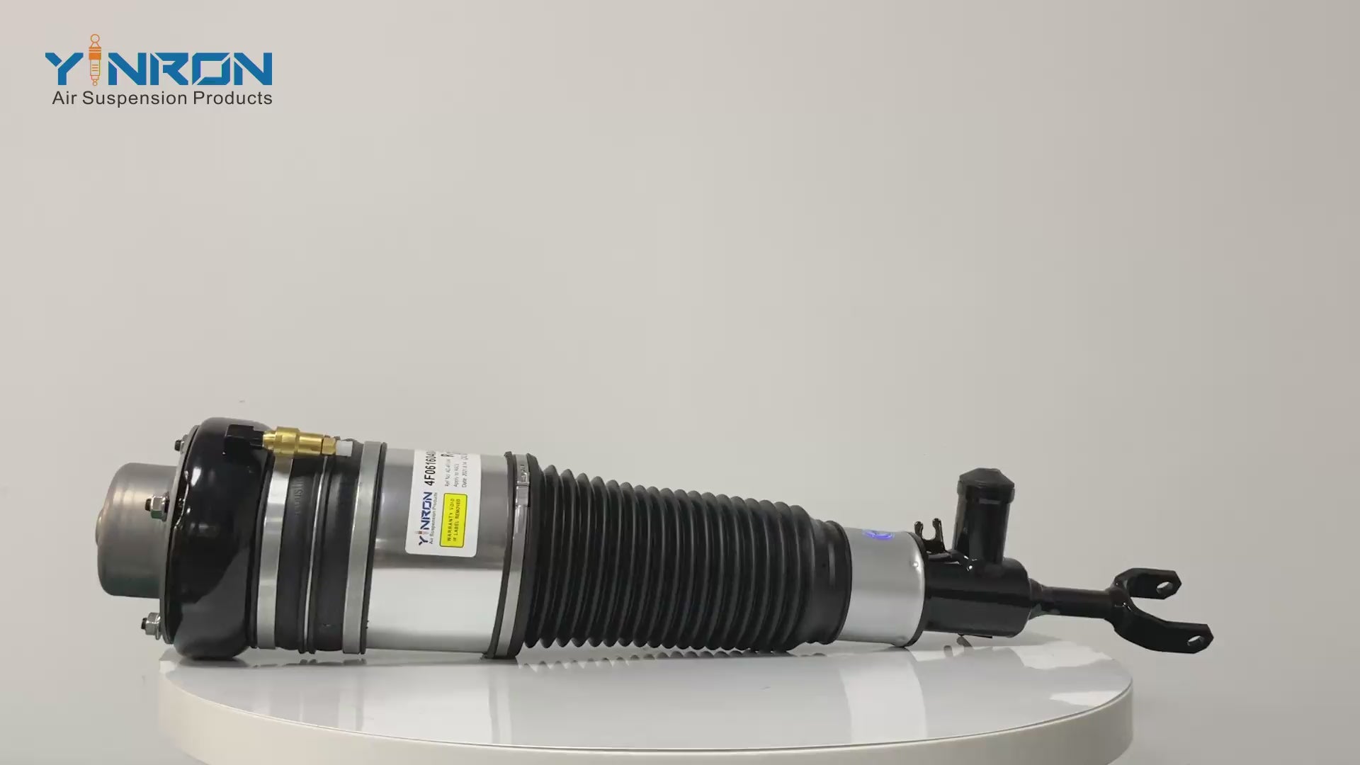 360-degree rotation video showcasing the high-quality for Audi A6 C6 4F front right air suspension strut (4F0616040AA)