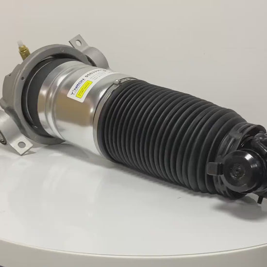 360-degree rotating display video of Right Rear Air Suspension Strut for Porsche Cayenne I 955 (2002-2010) with PASM Active Damping, OE 95533303320 & 95533303420
