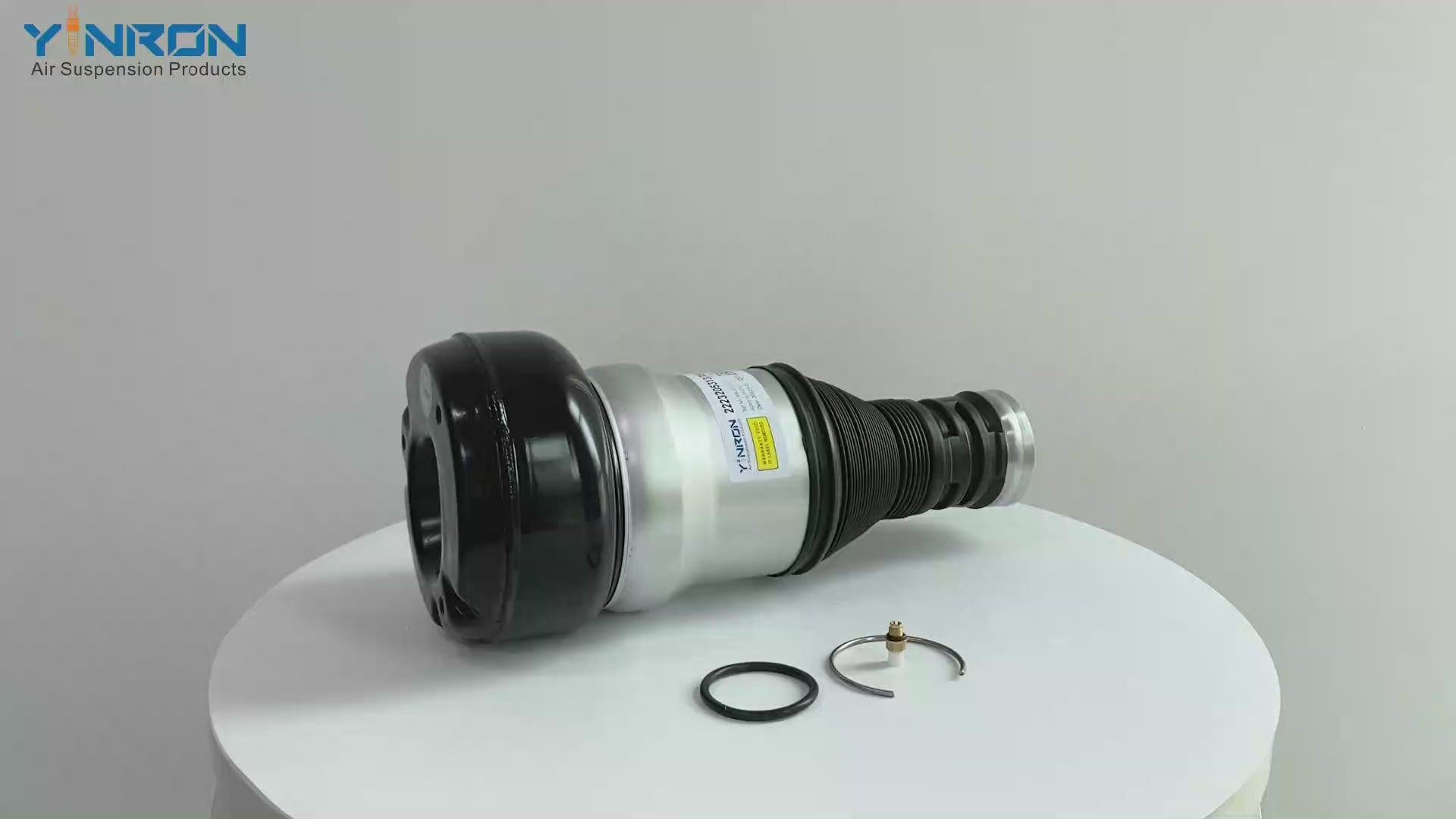 360-degree rotation video showcasing the build quality and material details of Mercedes-Benz S-Class W222 rear air suspension spring (A2223205313)

