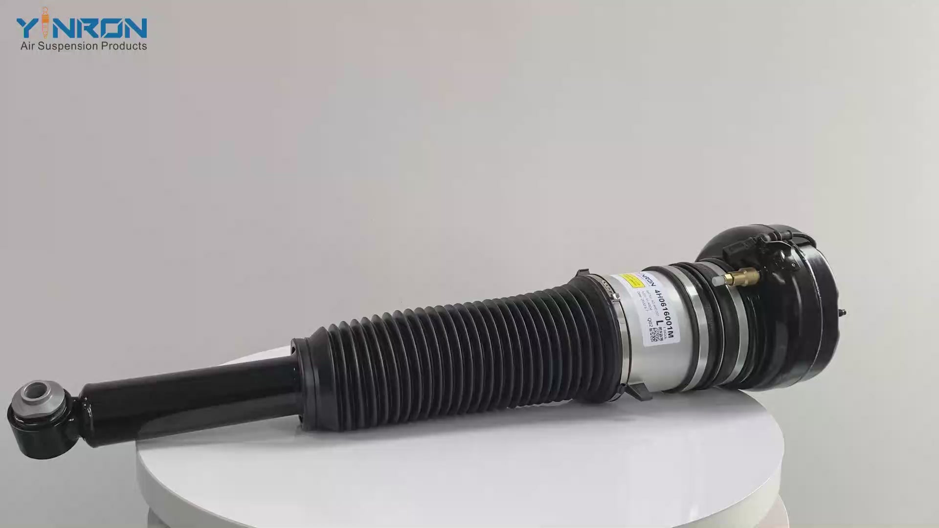 360-degree rotation video showcasing the build quality for Audi A8 D4 4H rear left air suspension strut (4H0616001M)