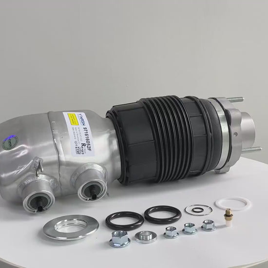 360° rotation view of Porsche Panamera 971 front air suspension spring set (971616052F)
