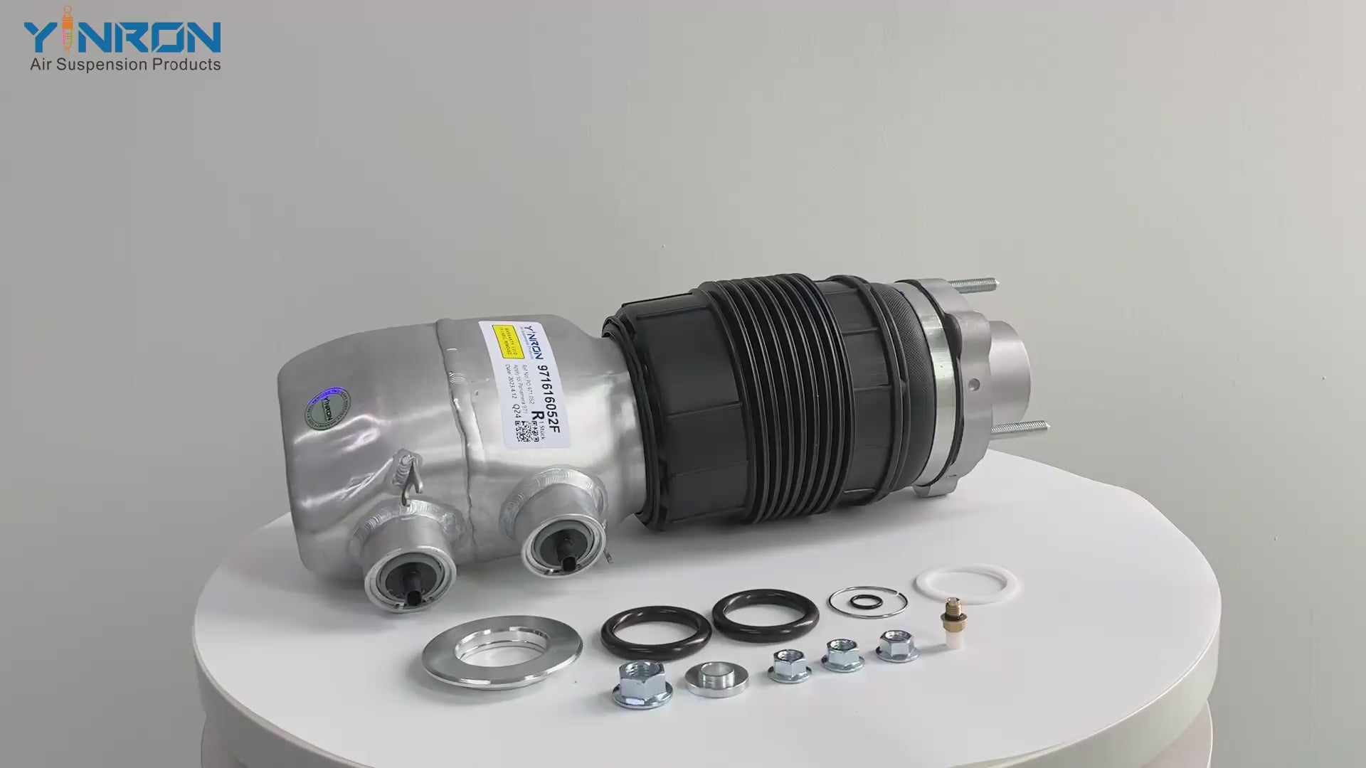360° rotation view of Porsche Panamera 971 front air suspension spring set (971616052F)
