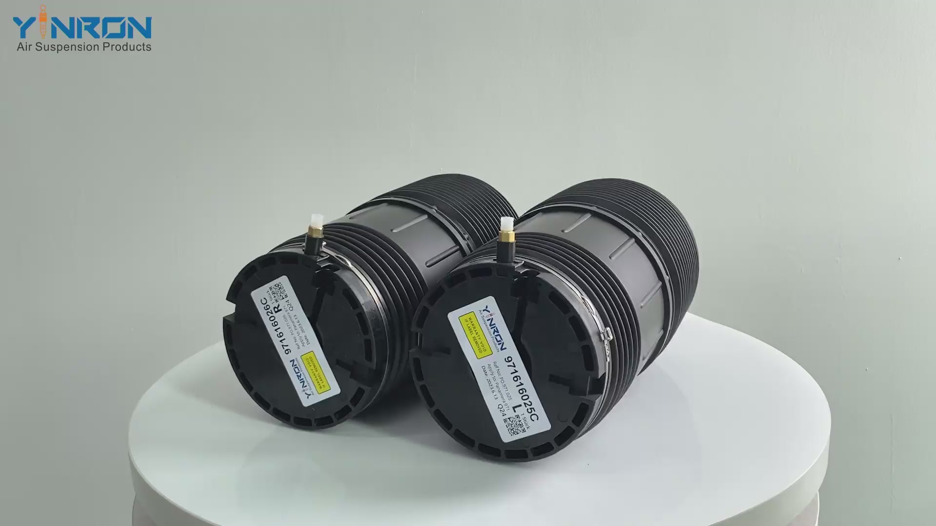360 degree rotation view of Porsche Panamera 971 rear air suspension spring set (971616025C & 971616026C)