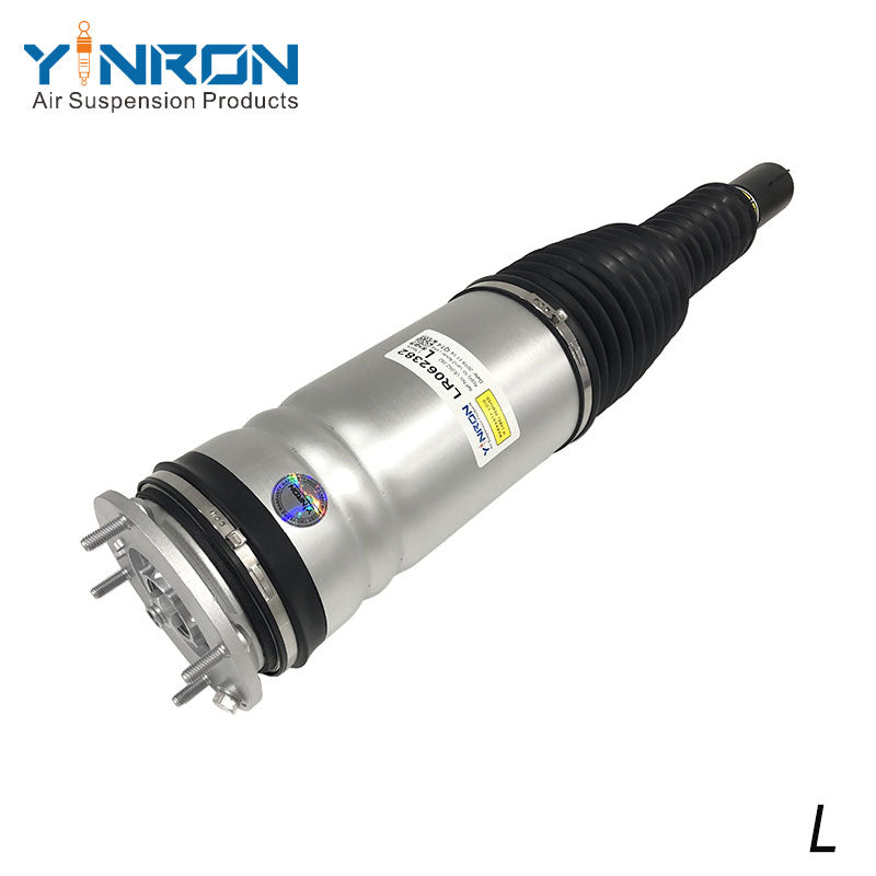 Close-up detail view of Range Rover Sport L494 front left air suspension strut without CVD (LR062382)