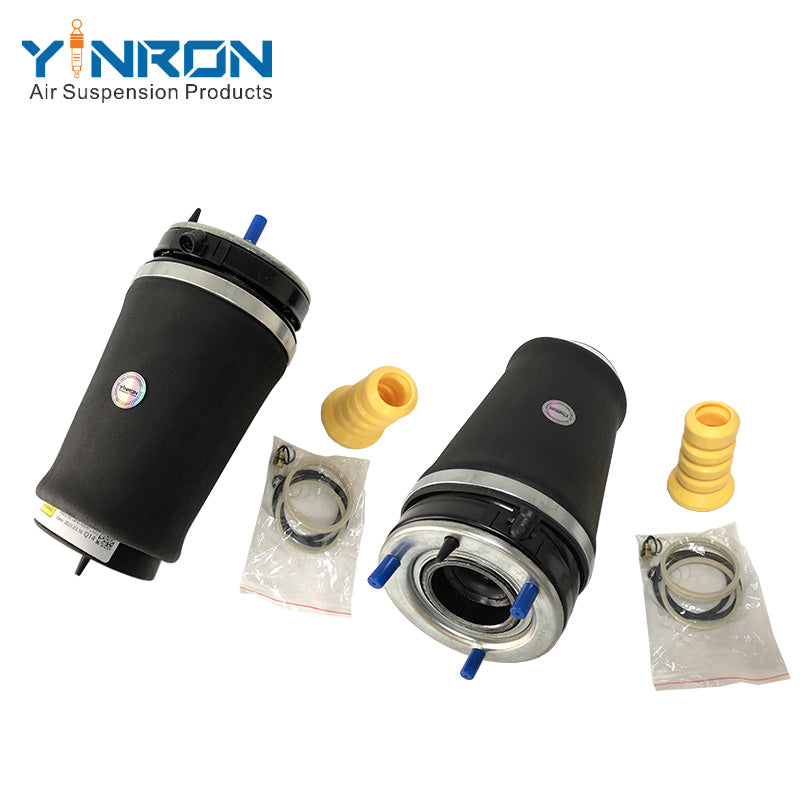 Full 45 degree pair view of Range Rover Vogue L322 front air suspension spring (LR051702 & LR051700)
