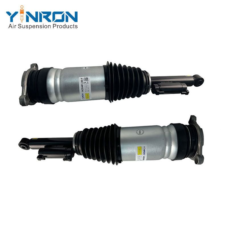 Top-down view for Tesla Model S (2021-2024) rear left and rear right air suspension strut pair with ASD (Raven Suspension) (1420461-00-F 142046100F and 1420466-00-F 142046600F)