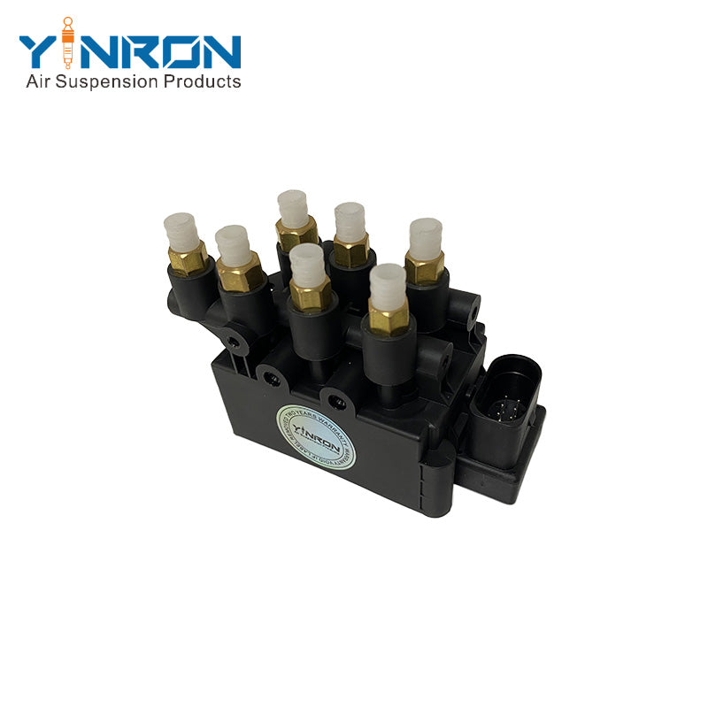 45-degree view of Tesla Model S 5YJS air suspension valve block (1027919-00-B)