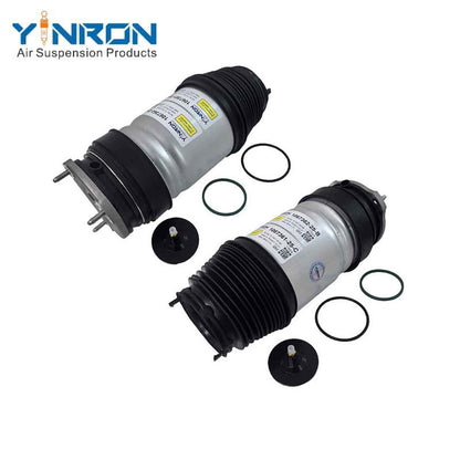 Full front view for Tesla Model S (5YJS) AWD (2016-2021) front left and front right air suspension spring pair (1067361-25-C 106736125C or 1067361-77-C 106736177C)