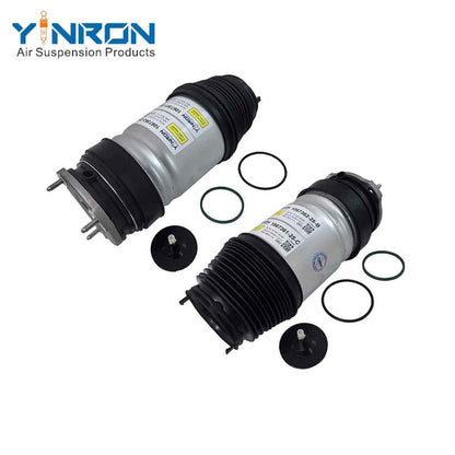 Full front view for Tesla Model S (5YJS) RWD (2016-2021) front left and front right air suspension spring pair (1067362-25-B 106736225B or 1067362-77-B 106736277B)
