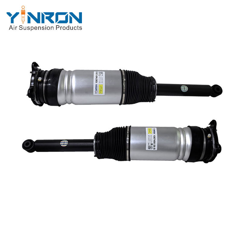 Top-down view for Tesla Model S (5YJS) RWD / DM AWD (2016-2021) rear left and rear right air suspension strut pair (1067461-26-B 106746126B and 1067466-26-B 106746626B)