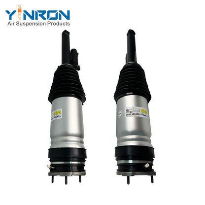 Top-down view for Tesla Model X (2019-2024) rear left and rear right air suspension strut pair with ASD (Raven Suspension) (1027062-00-D 102706200D and 1027067-00-D 102706700D)
