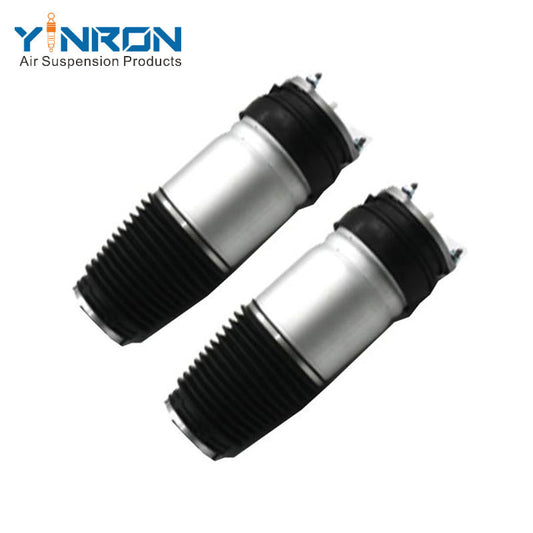 Full front view for Tesla Model X (5YJX) AWD (2015-2021) front left and front right air suspension spring pair (1027361-25-E 102736125E or 1027361-00-G 102736100G)