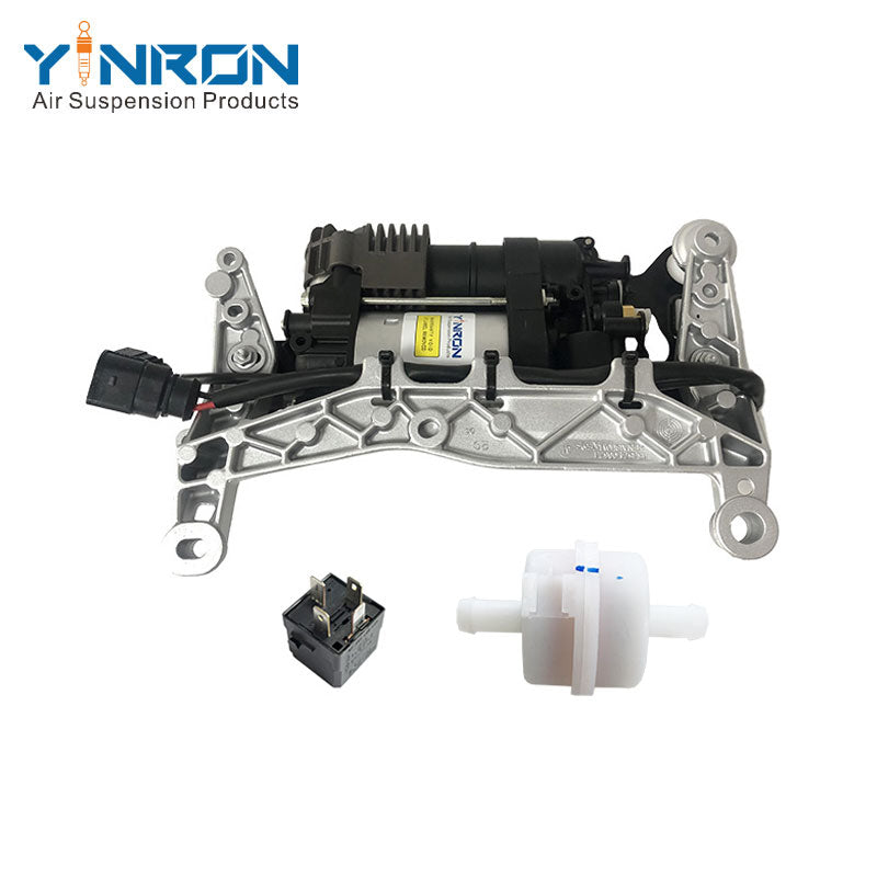 Bracket detail view for Volkswagen Touareg II 7P air suspension compressor pump with bracket with relay and air filter (7P0698007 and 7P0698007A)