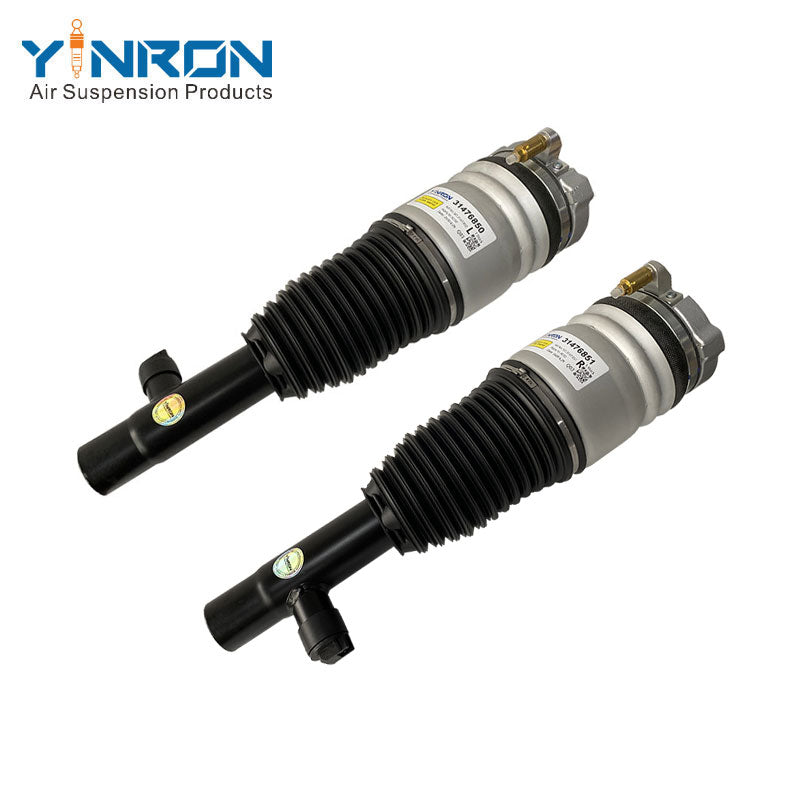 Full front view for Volvo XC90 II (2016-2024) front left and front right air suspension strut pair with active 4 C suspension (31476850 and 31476851)